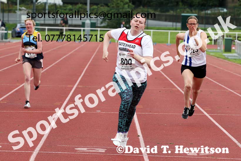 Women and Girls 100 metres, 2021 North Eastern Track and Field Champs., Middesbrough. Photo: David T. Hewitson/Sports for All Pics